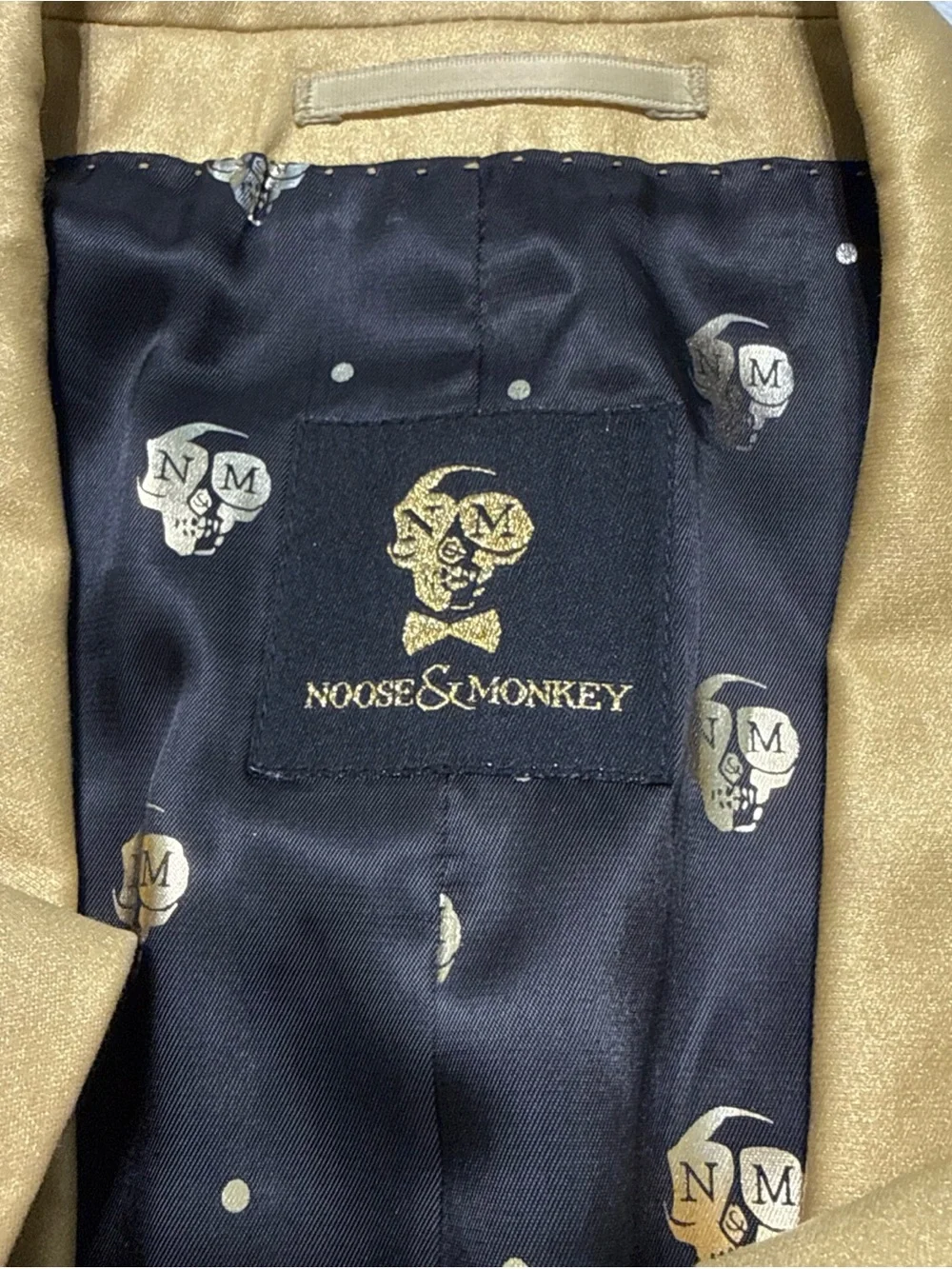 Noose & Monkey Van Gogh Blazer Jacket 38R Gold Beige Slim Fit Boho Indie Retro